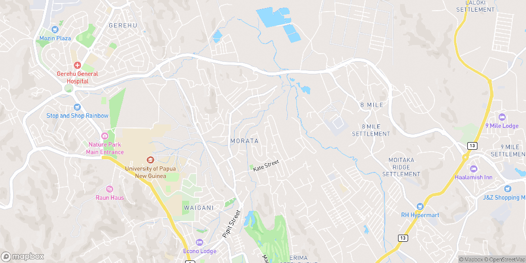 Map of Champions Parade, Konedobu, Port Moresby, NCD