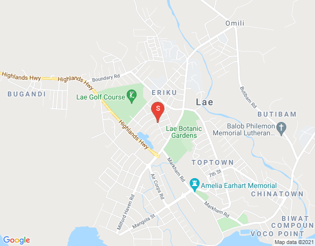 Map of Ave and Kwila Road Eriku, Lae, Morobe Province House/Cassuarina, Lae, Morobe