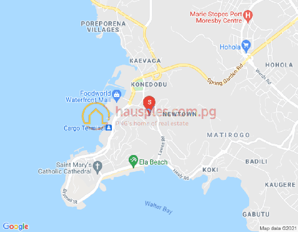 Map of Road Spring Garden, Konedobu, Port Moresby, NCD