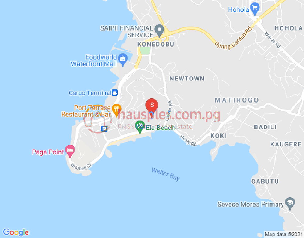 Map of Touaguba Hill, Port Moresby, NCD