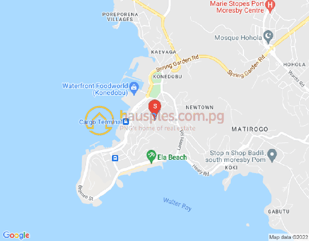 Map of Touaguba Hill, Port Moresby, NCD