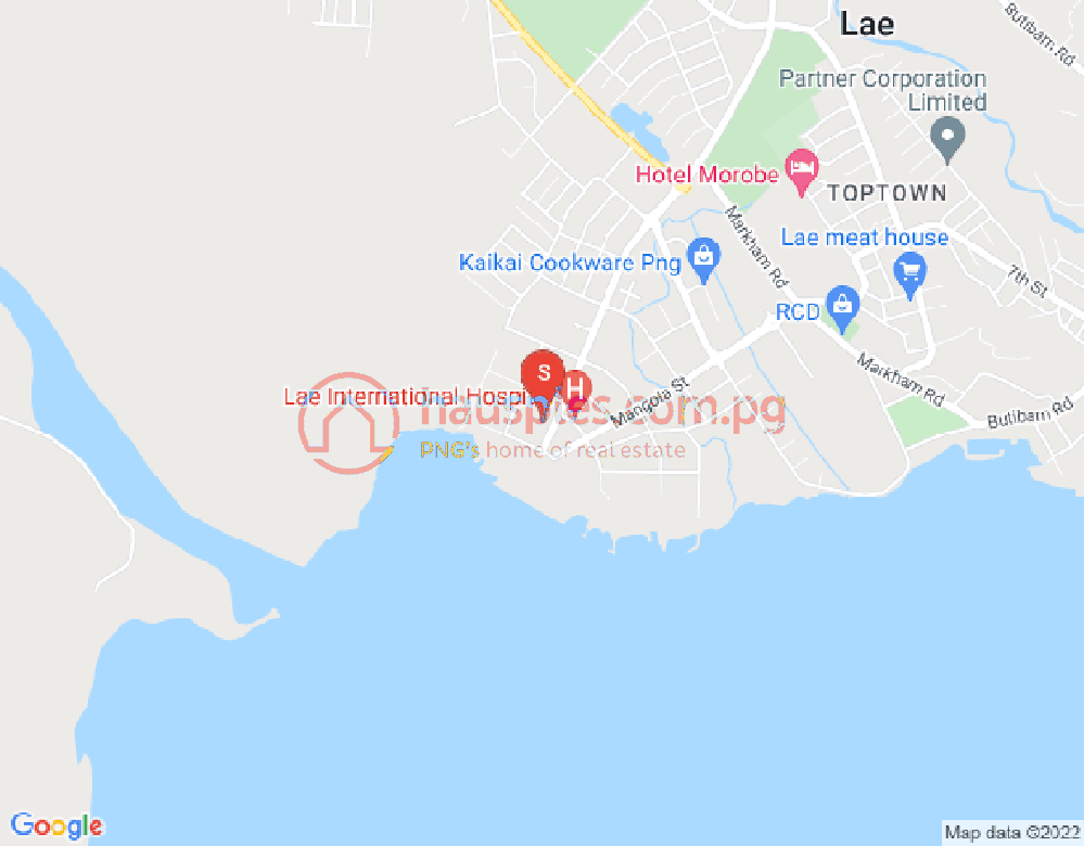 Map of Lae, Morobe