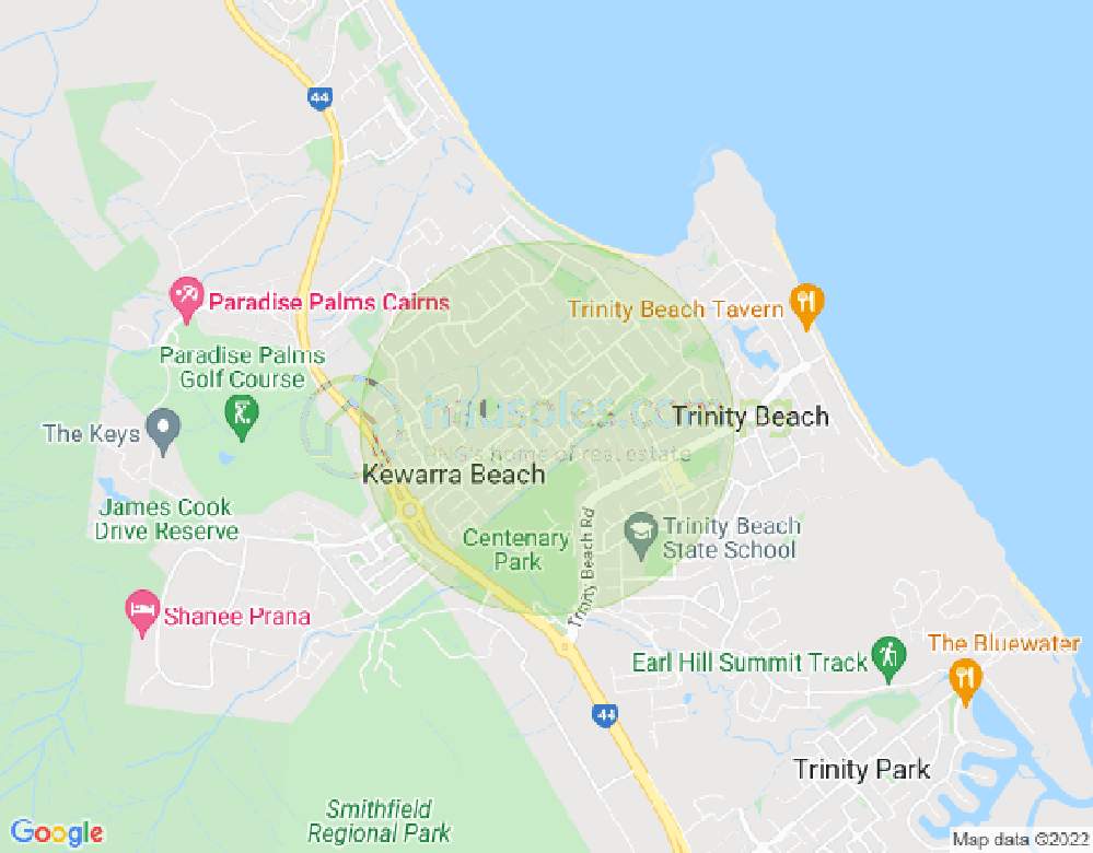 Map of 22 Ellis Street, Kewarra Beach, Cairns & District, 4879, QLD