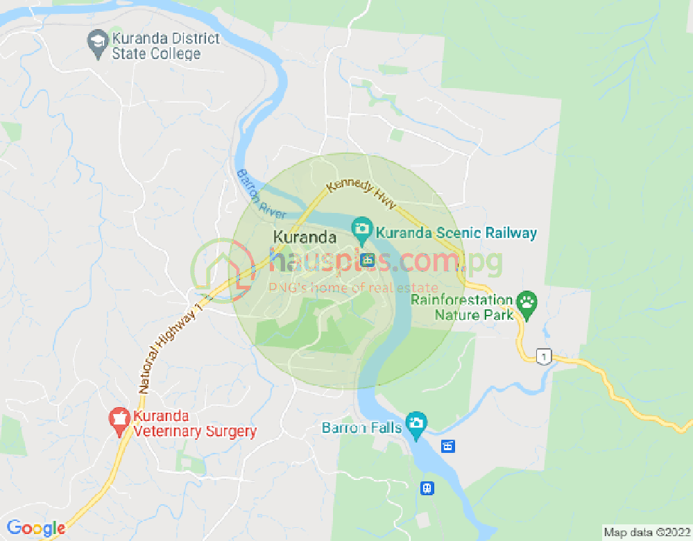 Map of 14 Barang Street, KURANDA, Far North Queensland, 4881, QLD