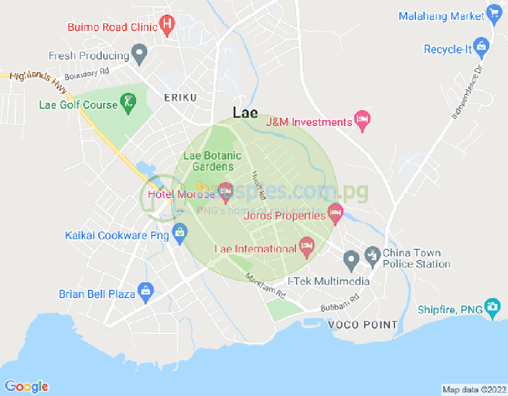 Map of 10th, Lae, Morobe
