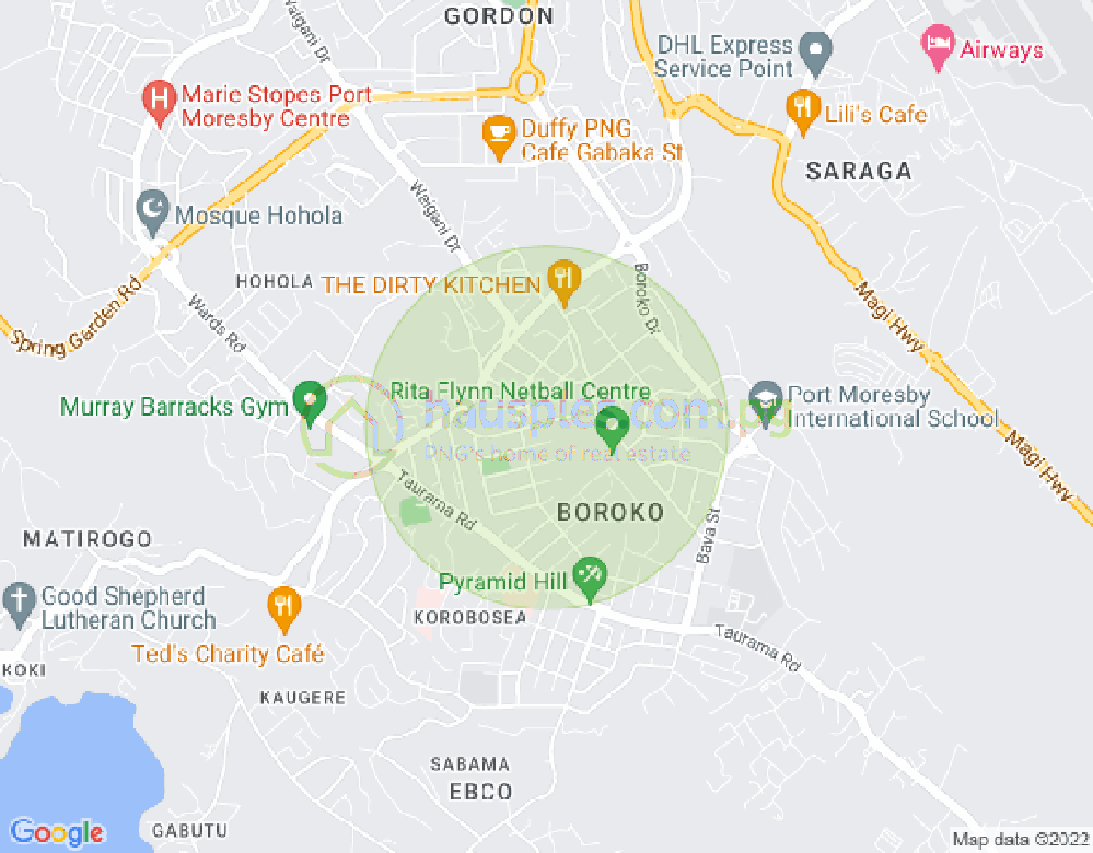 Map of Avenue Lahara, Boroko, Port Moresby, NCD