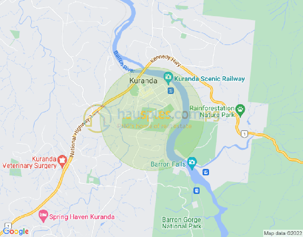 Map of 9 Barron Falls Road, KURANDA, Far North Queensland, 4881, QLD