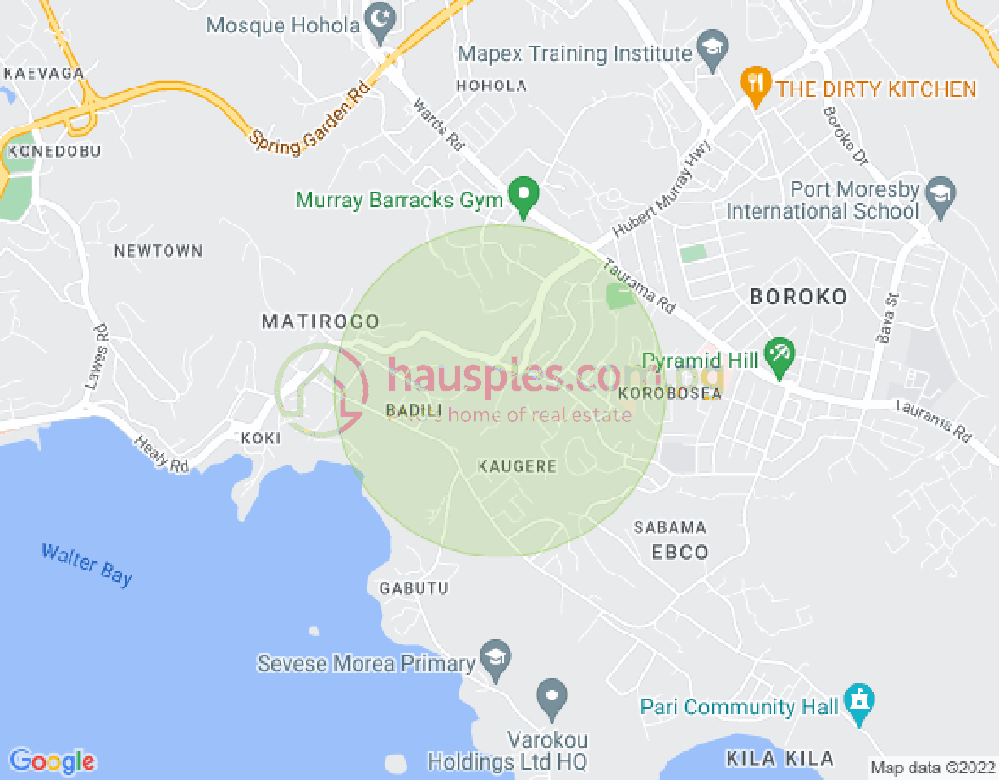 Map of Street Pruth, Korobosea, Port Moresby, NCD