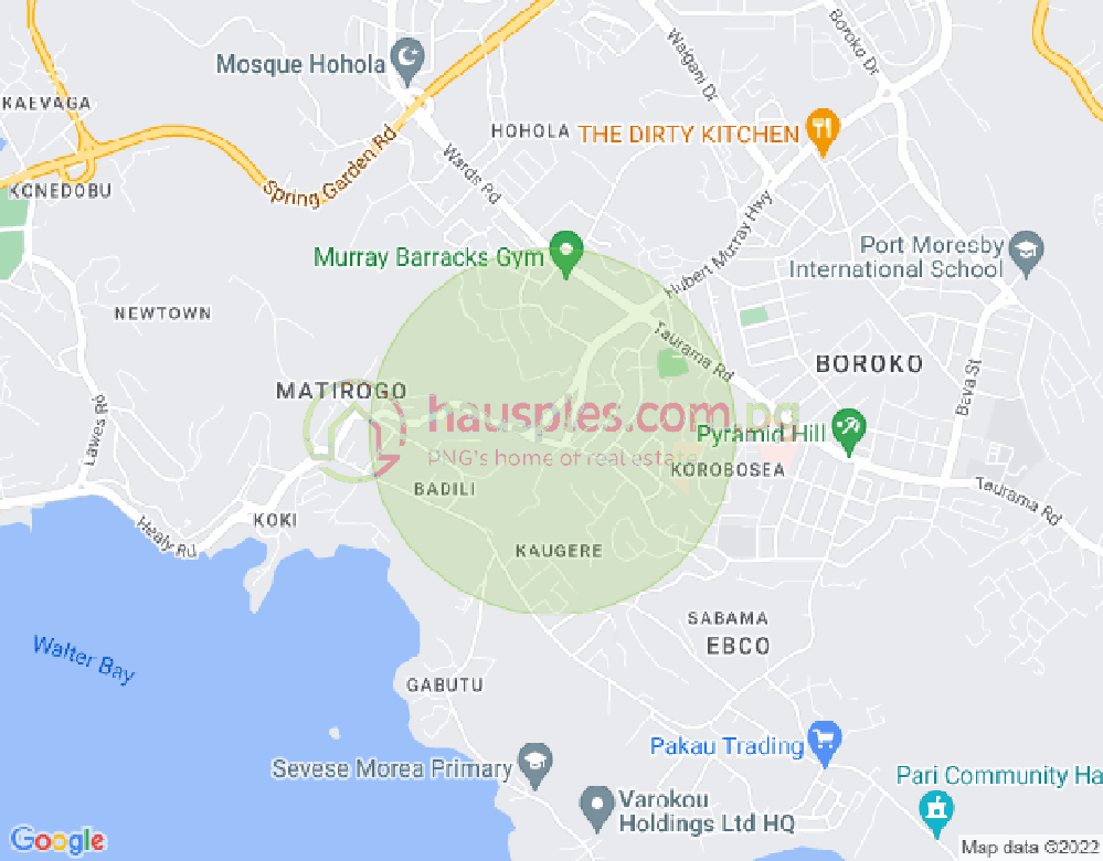 Map of Moonbi, Korobosea, Port Moresby, NCD