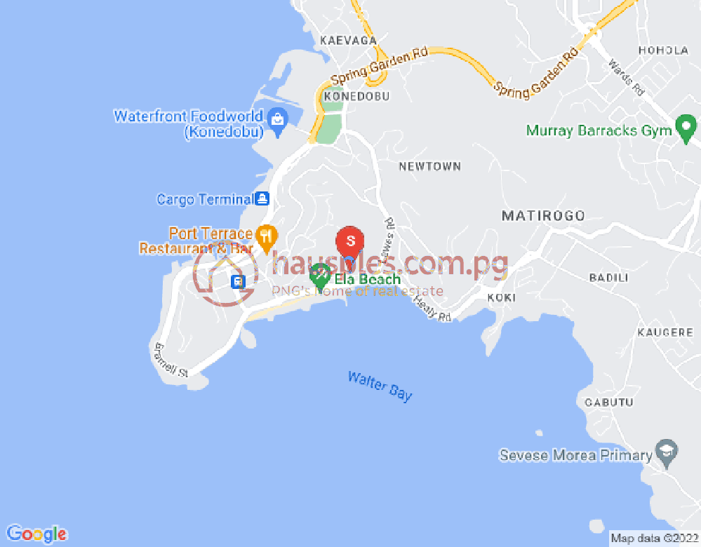 Map of Ela Beach, Port Moresby, NCD