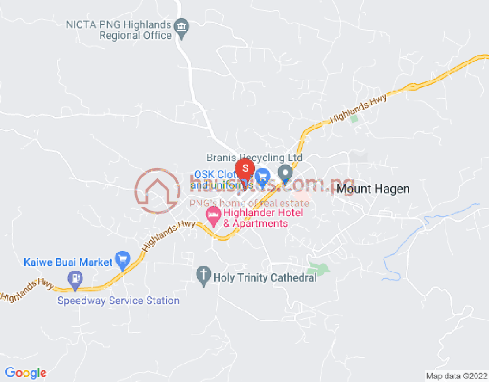Map of Mount Hagen, Western Highlands