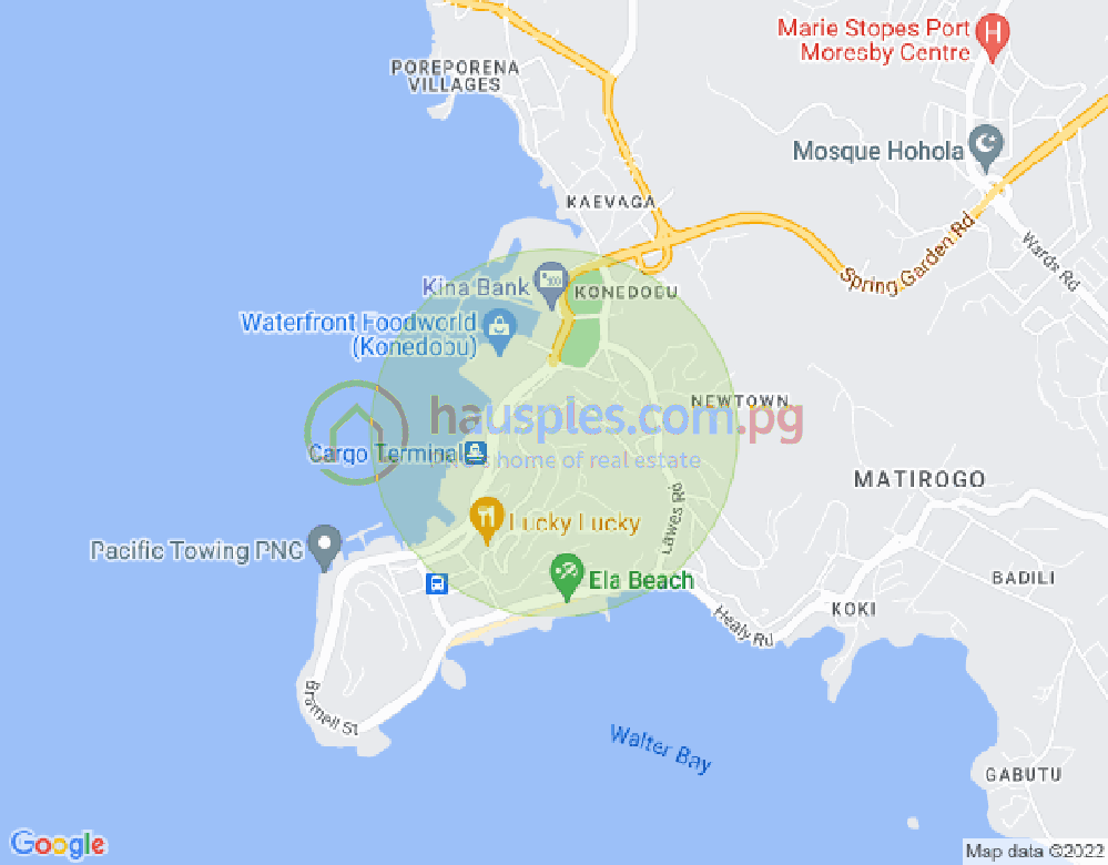 Map of Street Davetari, Touaguba Hill, Port Moresby, NCD