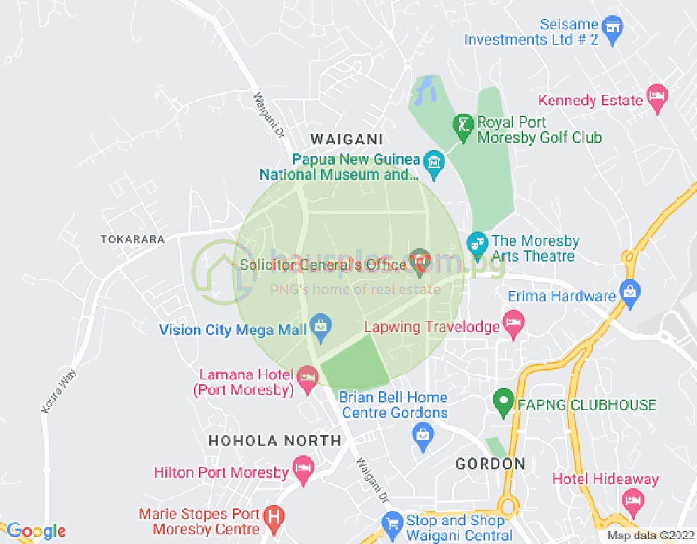 Map of Waigani, Port Moresby, NCD