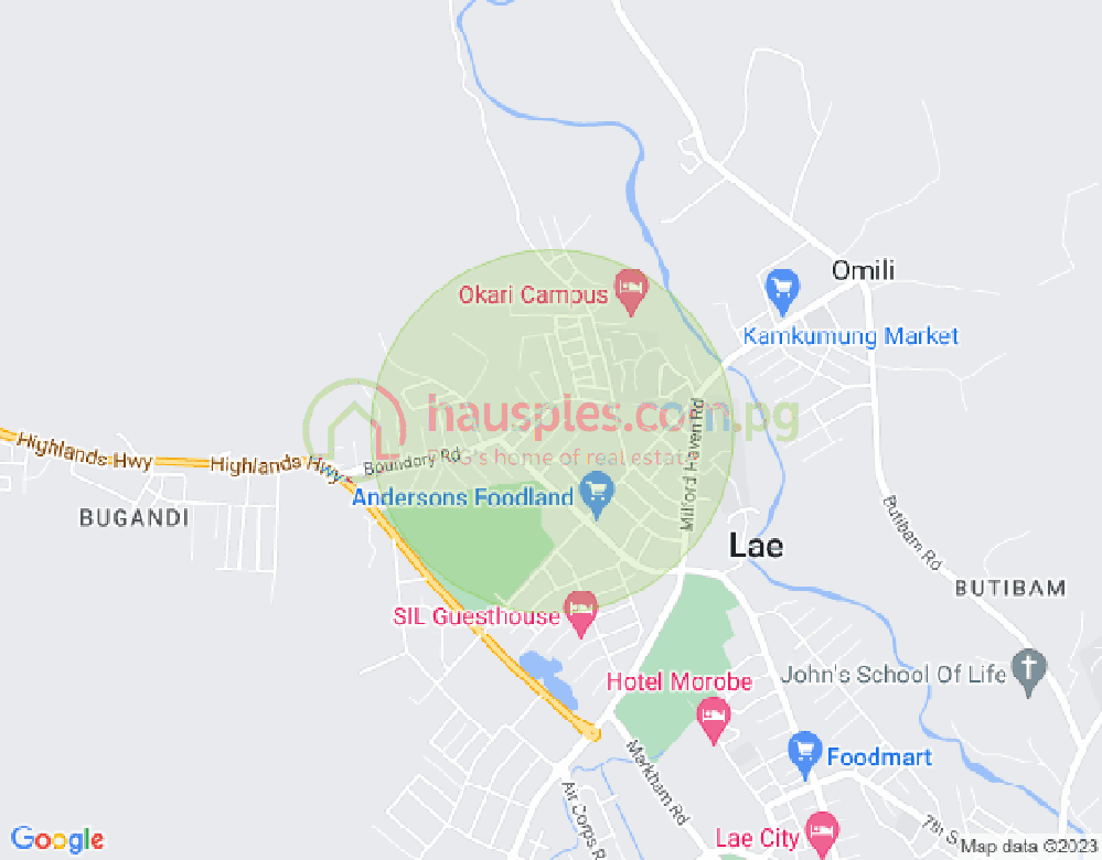 Map of Street Klinki, Other, Lae, Morobe
