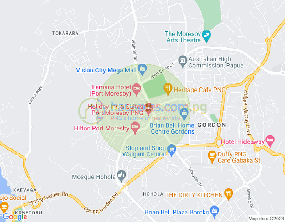 Map of Street Acacia, Islander Village, Port Moresby, NCD