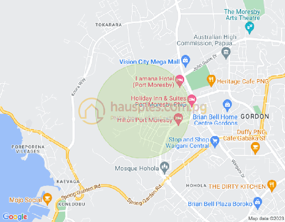 Map of Street Iamaina, Touaguba Hill, Port Moresby, NCD