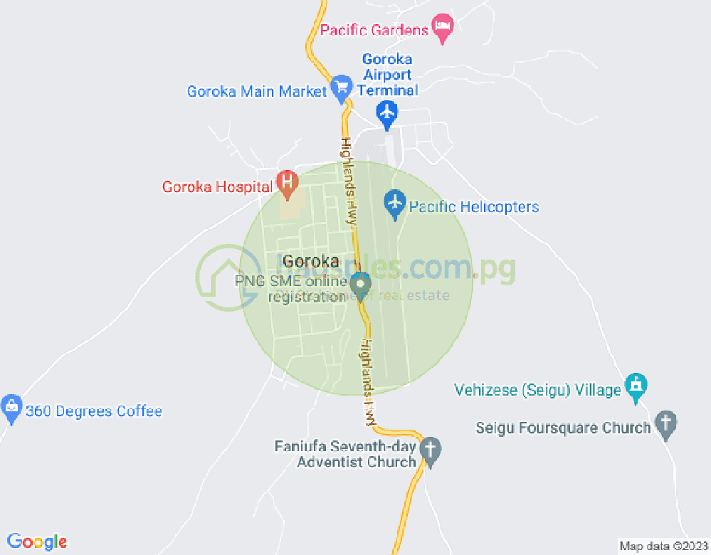 Map of Goroka, Eastern Highlands