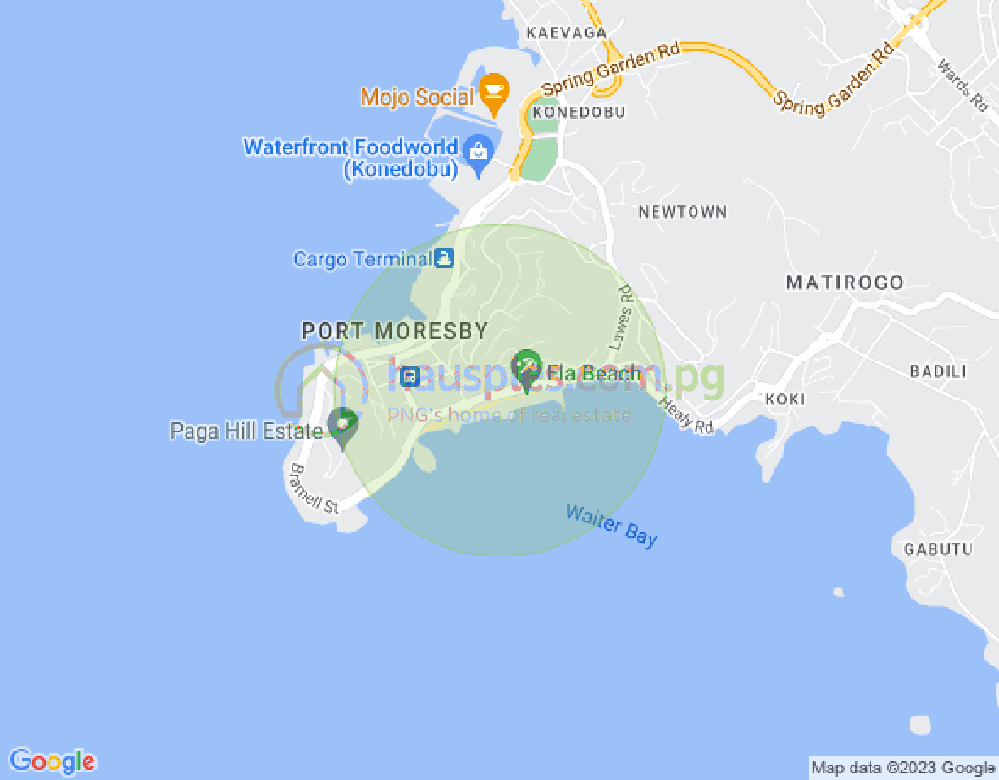 Map of Road Ela beach, Town, Port Moresby, NCD