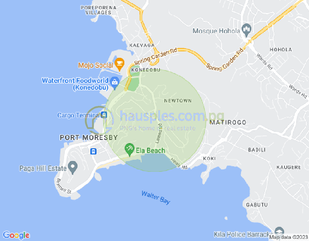 Map of Road Lawes, Konedobu, Port Moresby, NCD