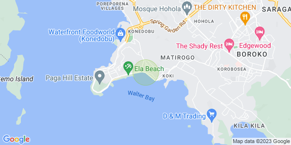 Map of Ela Beach, Port Moresby, NCD