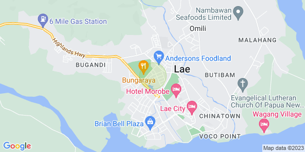 Map of Lae, Morobe