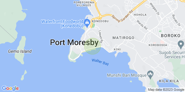 Map of Ela Beach, Port Moresby, NCD