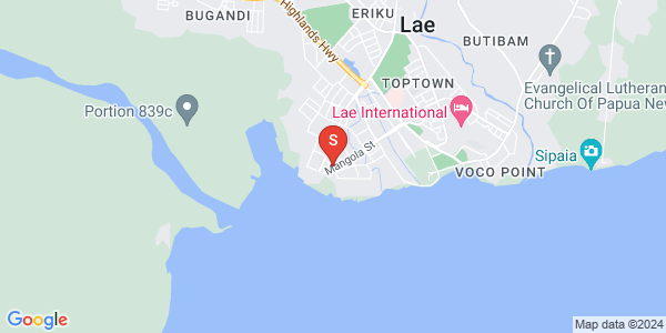 Map of Independence Drive, Lae, Morobe