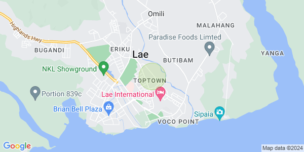 Map of Lae, Morobe