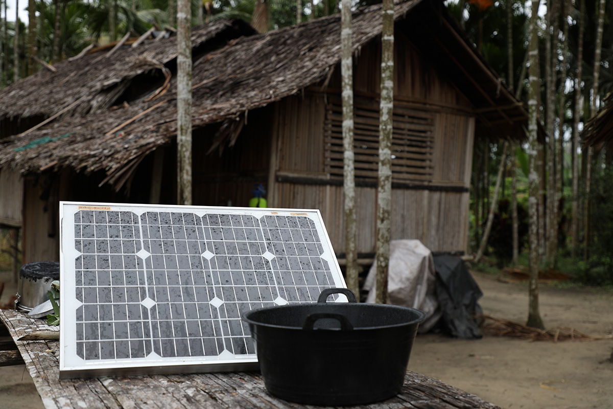 Solar panel used in Osima village, West Sepik - PIC: UNDP PNG