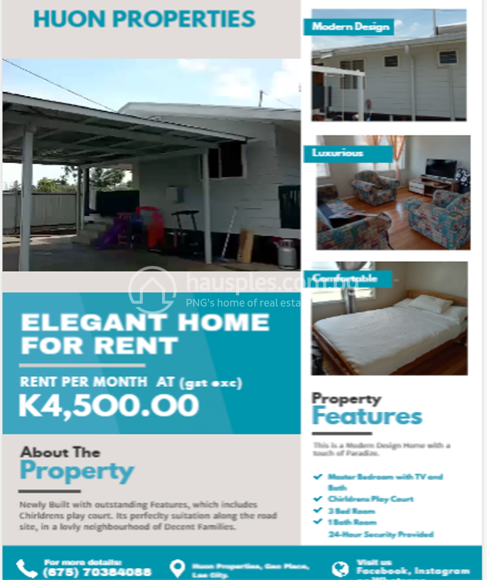 Independence Drive , Lae House for Rent ID 20397
